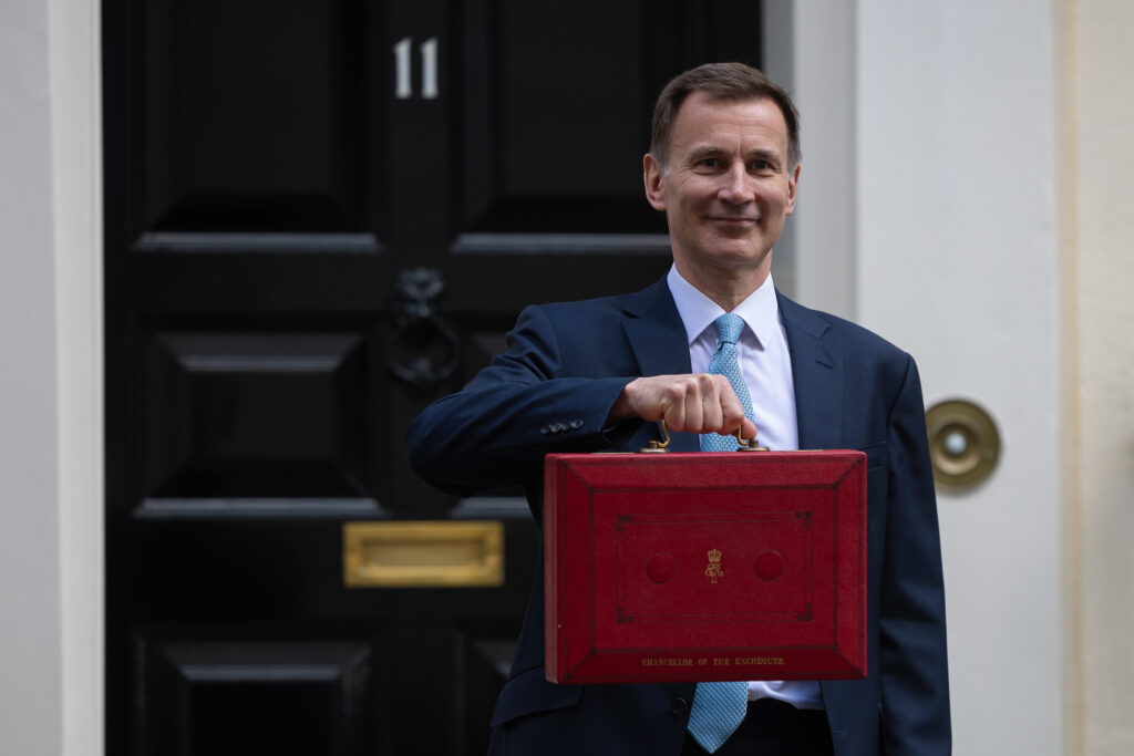 British Chancellor of the Exchequer Jeremy Hunt prepares to deliver his Spring Budget 2024.