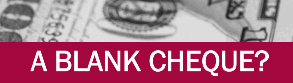 A Blank Cheque
