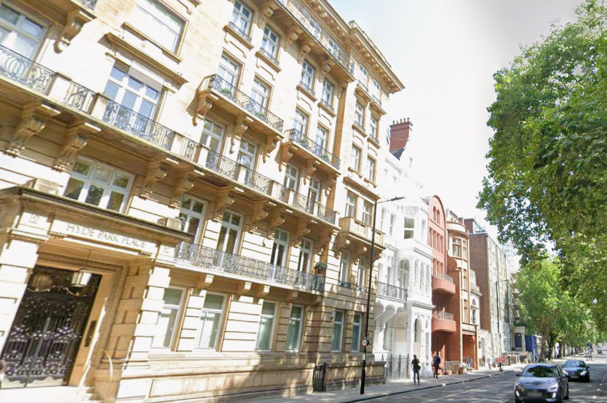 A posh street in London with townhouses